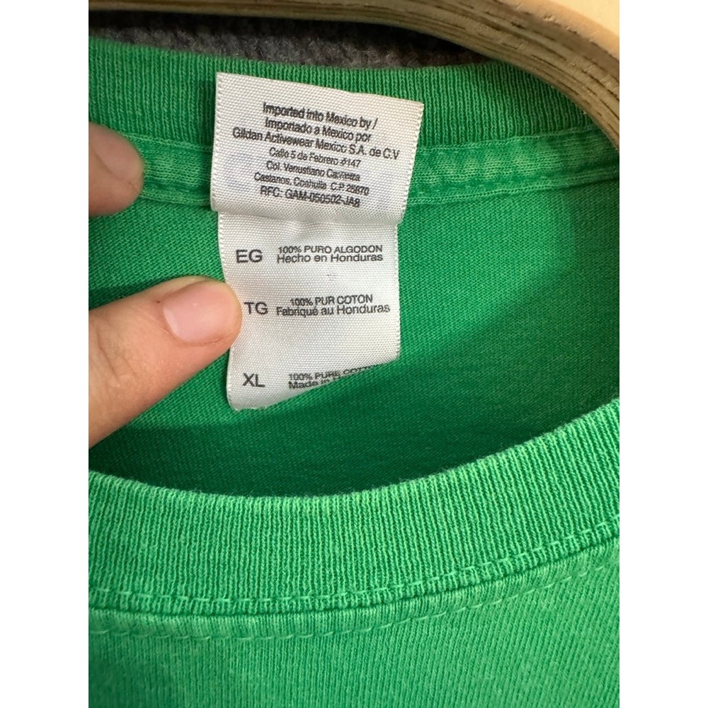 Gildan Ultra Cotton Feckin Wrecked Graphic T-Shirt Green Mens XL Short Sleeve - Picture 4 of 7